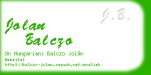 jolan balczo business card